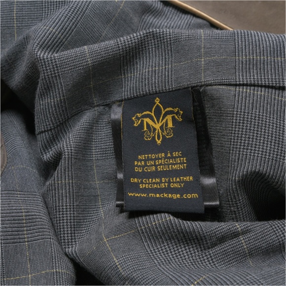 MACKAGE Tan Leather and Wool Ribbing Jacket Size M - Picture 9 of 13